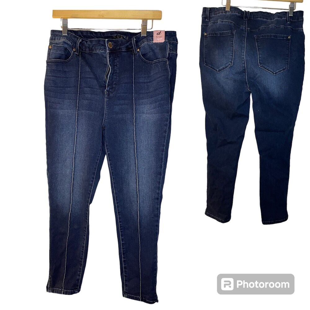 Curve Appeal Jeans Women 14 High Rise Ab Solution Slimming Shaping Skinny Jeans